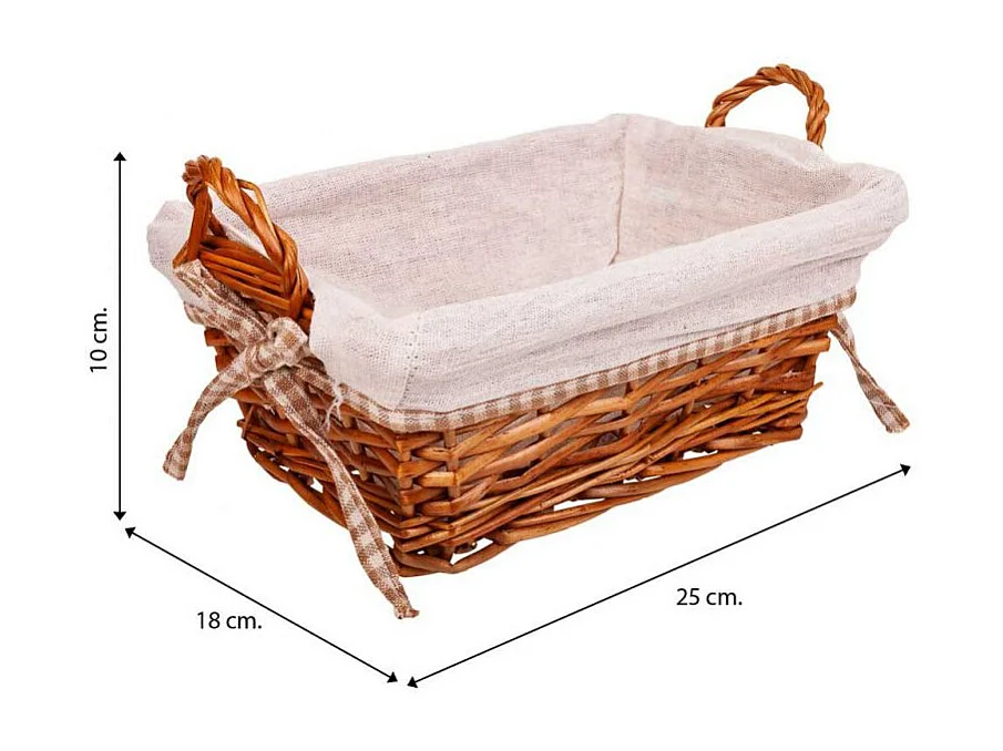 Panera mimbre forrada 25x18x10h cm