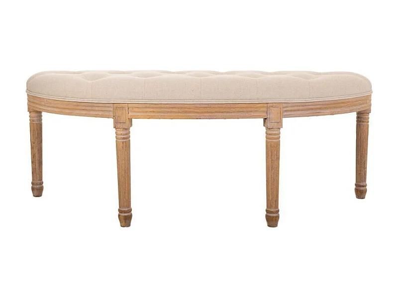 Banc antique en bois couleur crème 125x45x48