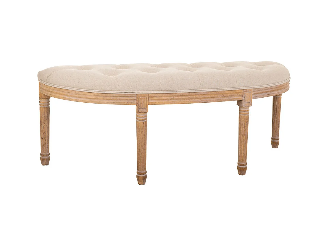 Banc antique en bois couleur crème 125x45x48