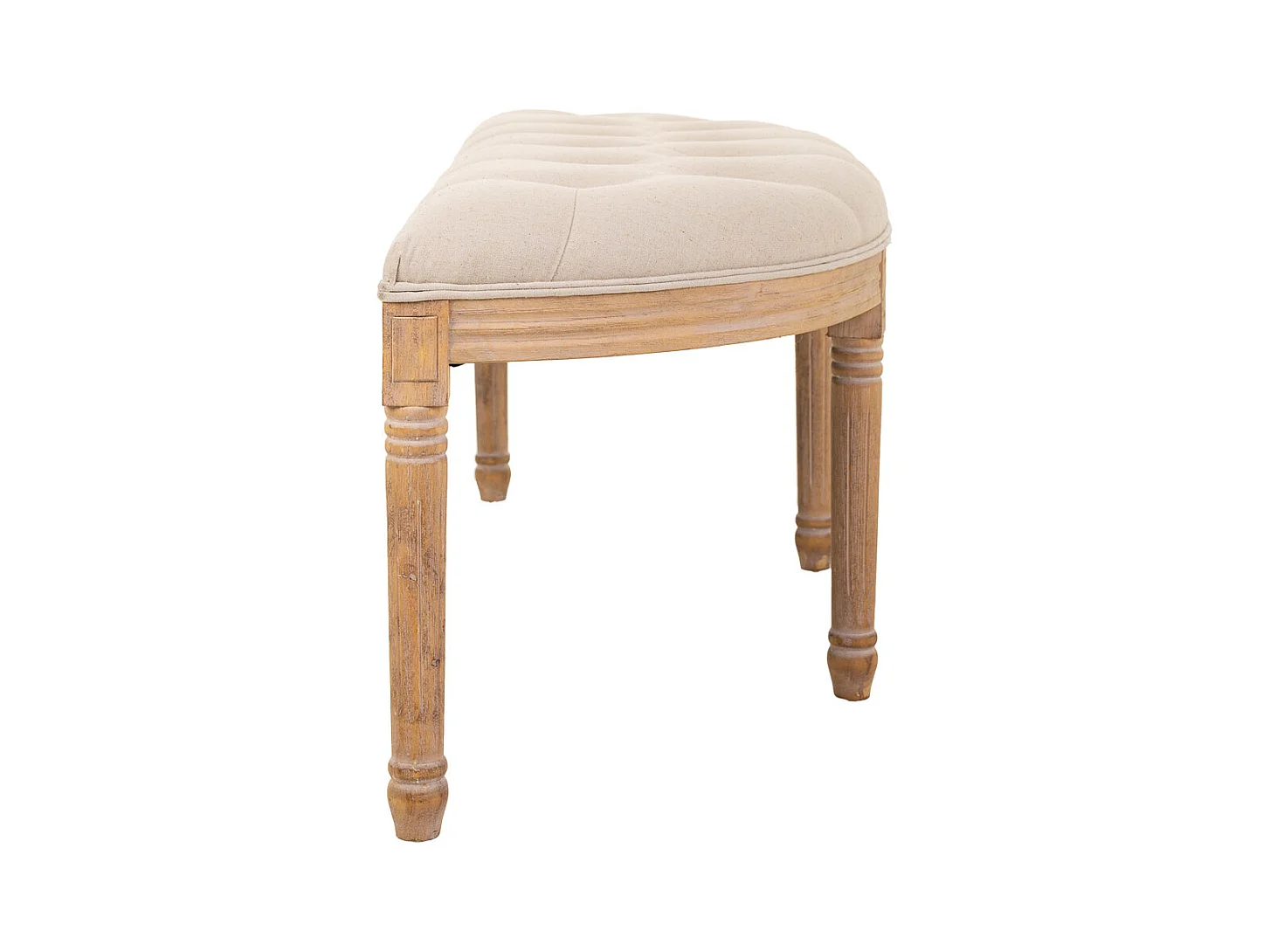 Banc antique en bois couleur crème 125x45x48
