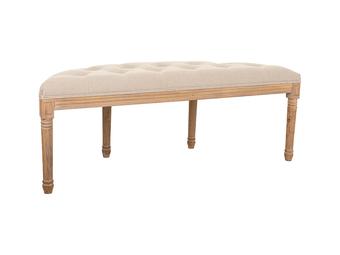 Banc antique en bois couleur crème 125x45x48