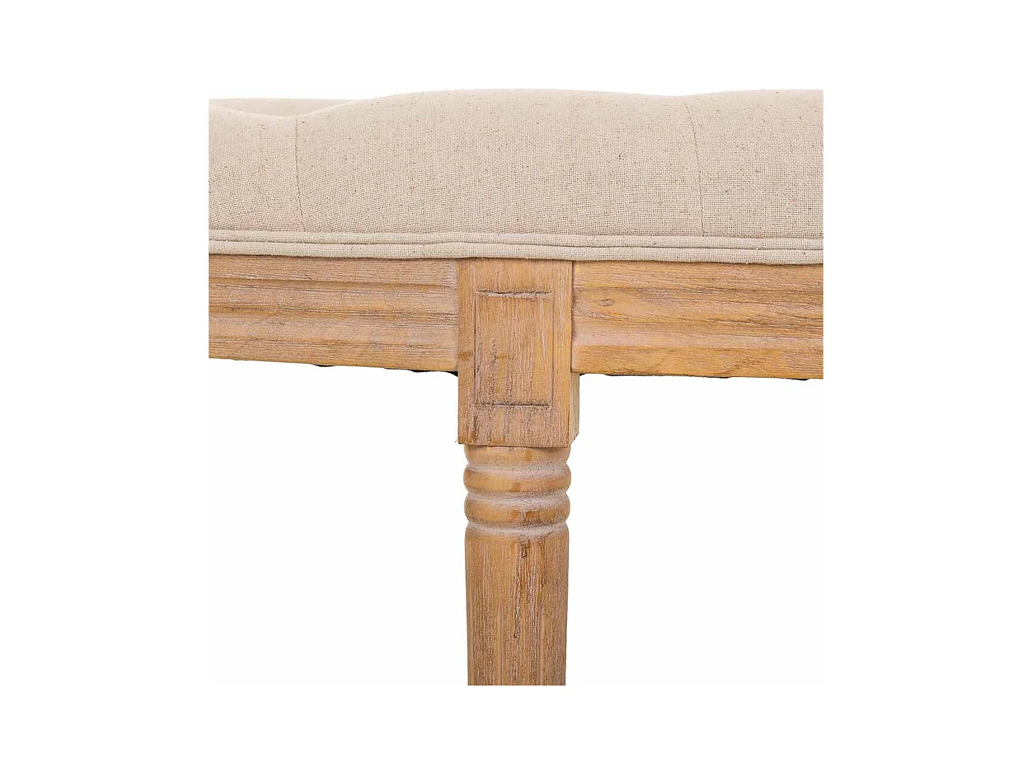 Banc antique en bois couleur crème 125x45x48