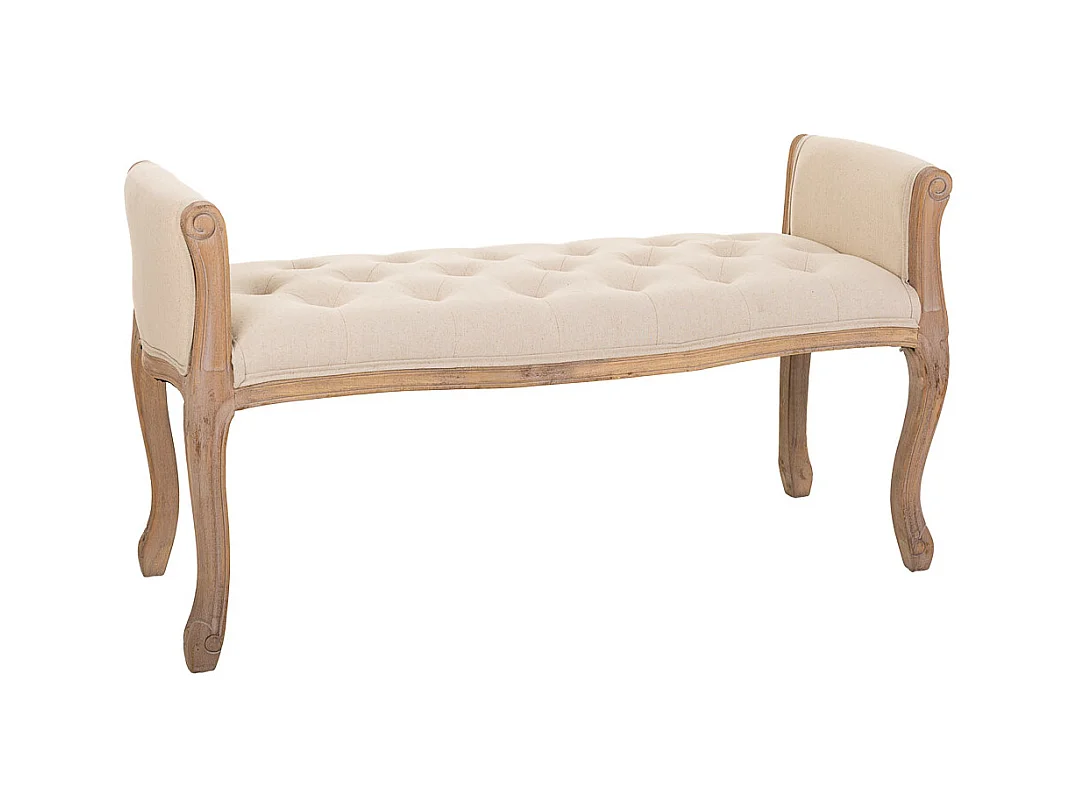Banc en bois crème 113x48x45/60