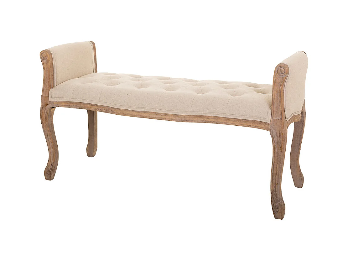 Banc en bois crème 113x48x45/60