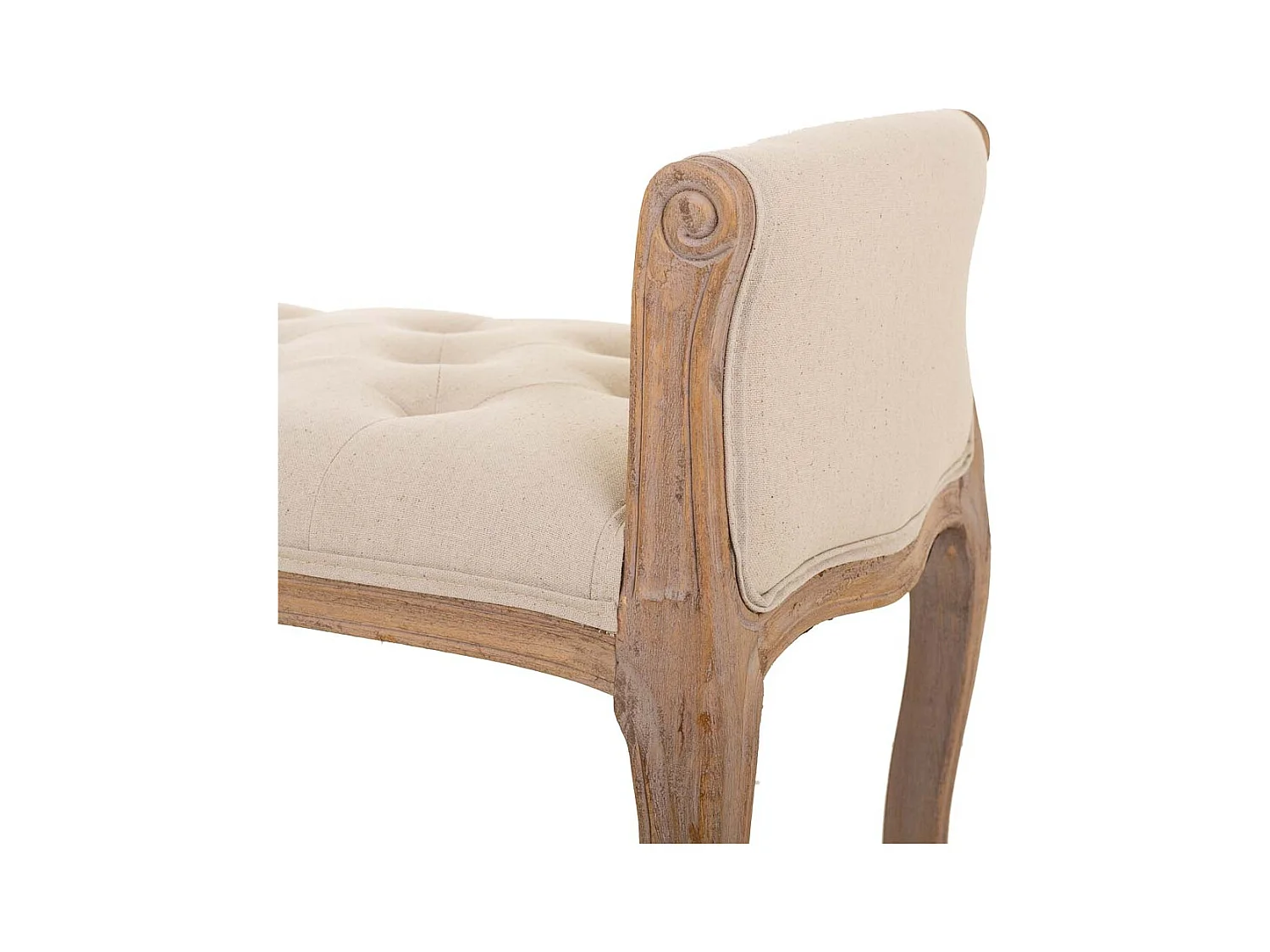 Banc en bois crème 113x48x45/60