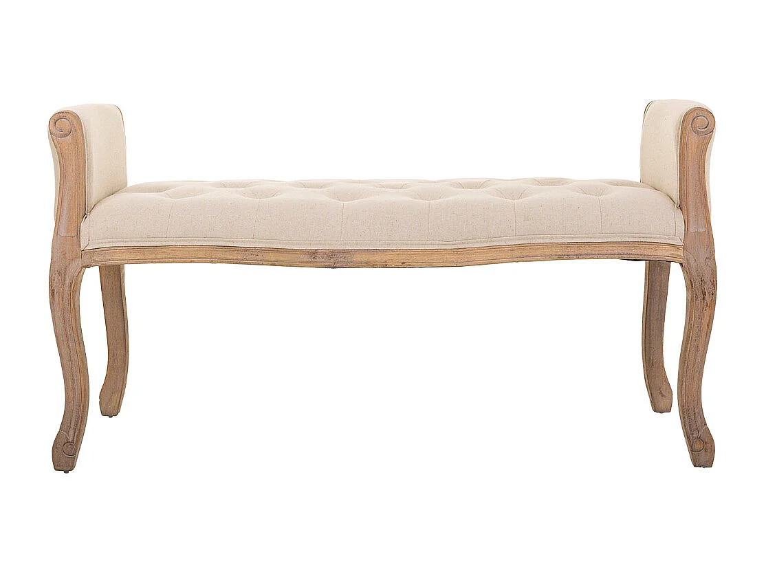 Cremefarbene Holzbank 113x48x45/60h cm