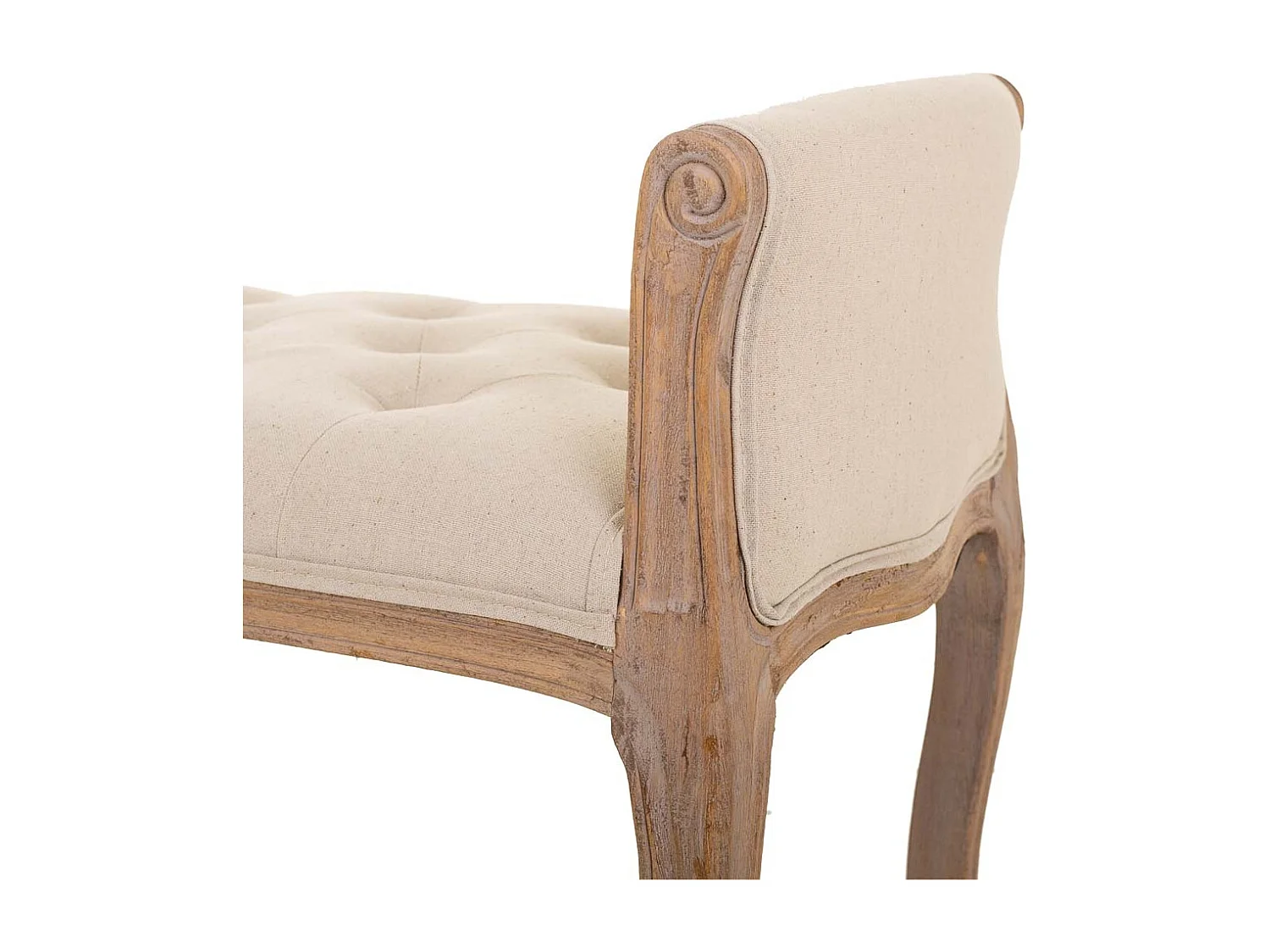 Cremefarbene Holzbank 113x48x45/60h cm