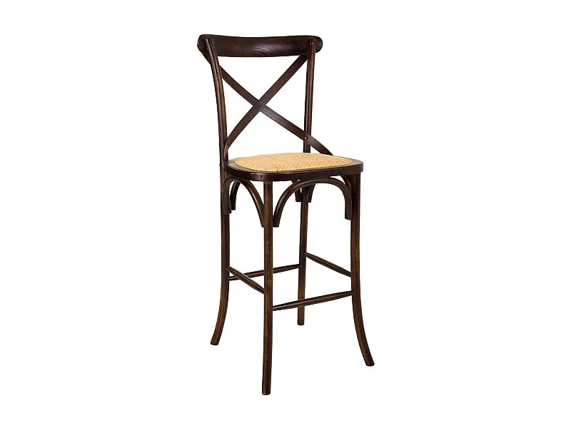 Houten kruk en rotanzitting met unieke stijl en comfort