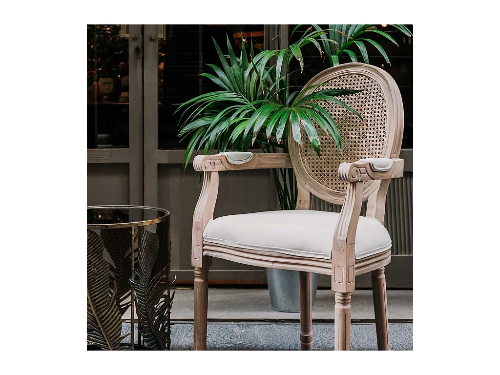 Chaise en bois beige 55x46x96