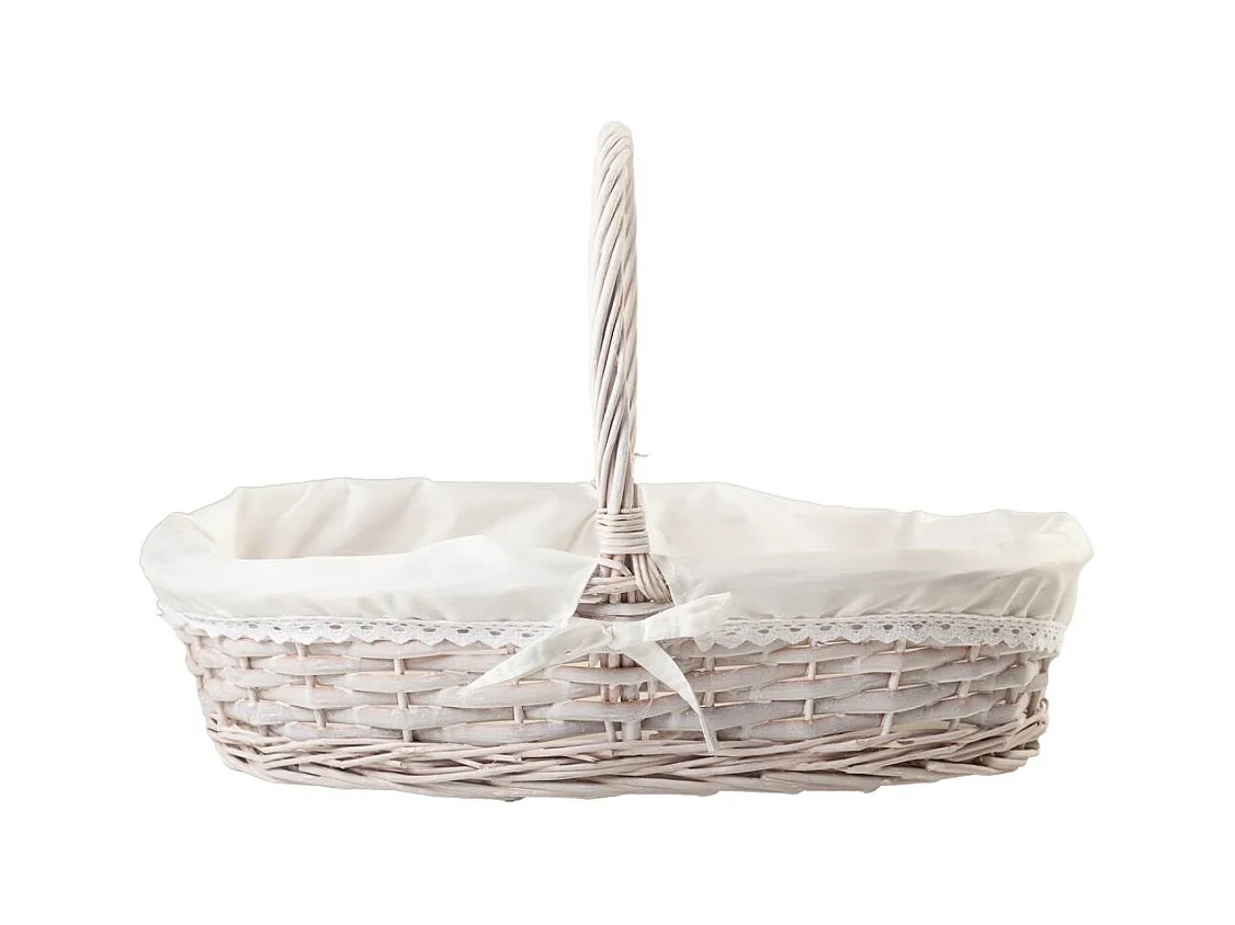 Cesta lacada blanca forrada 50x33x30