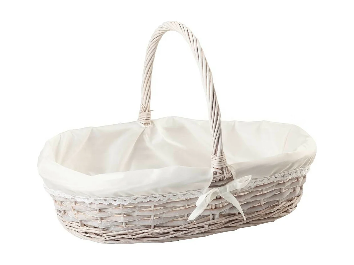 Cesta lacada blanca forrada 50x33x30