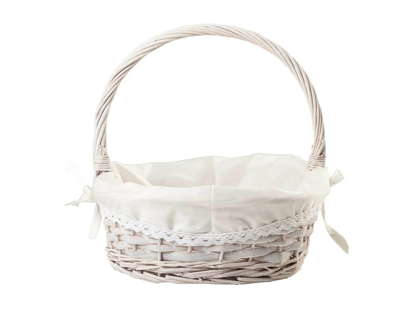 Cesta lacada blanca forrada 50x33x30