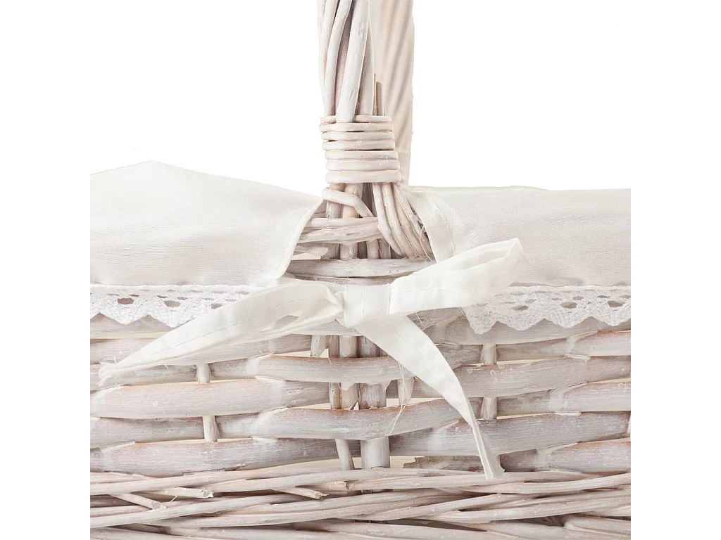 Cesta lacada blanca forrada 50x33x30