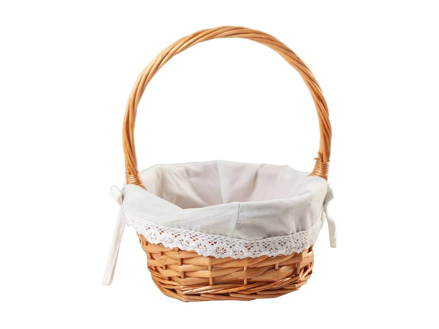 Panier en osier naturel marron doublé 38x25x28h