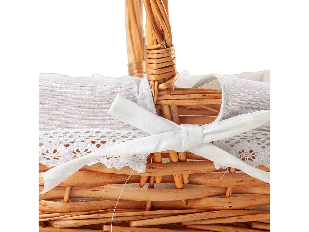 Panier en osier naturel marron doublé 38x25x28h