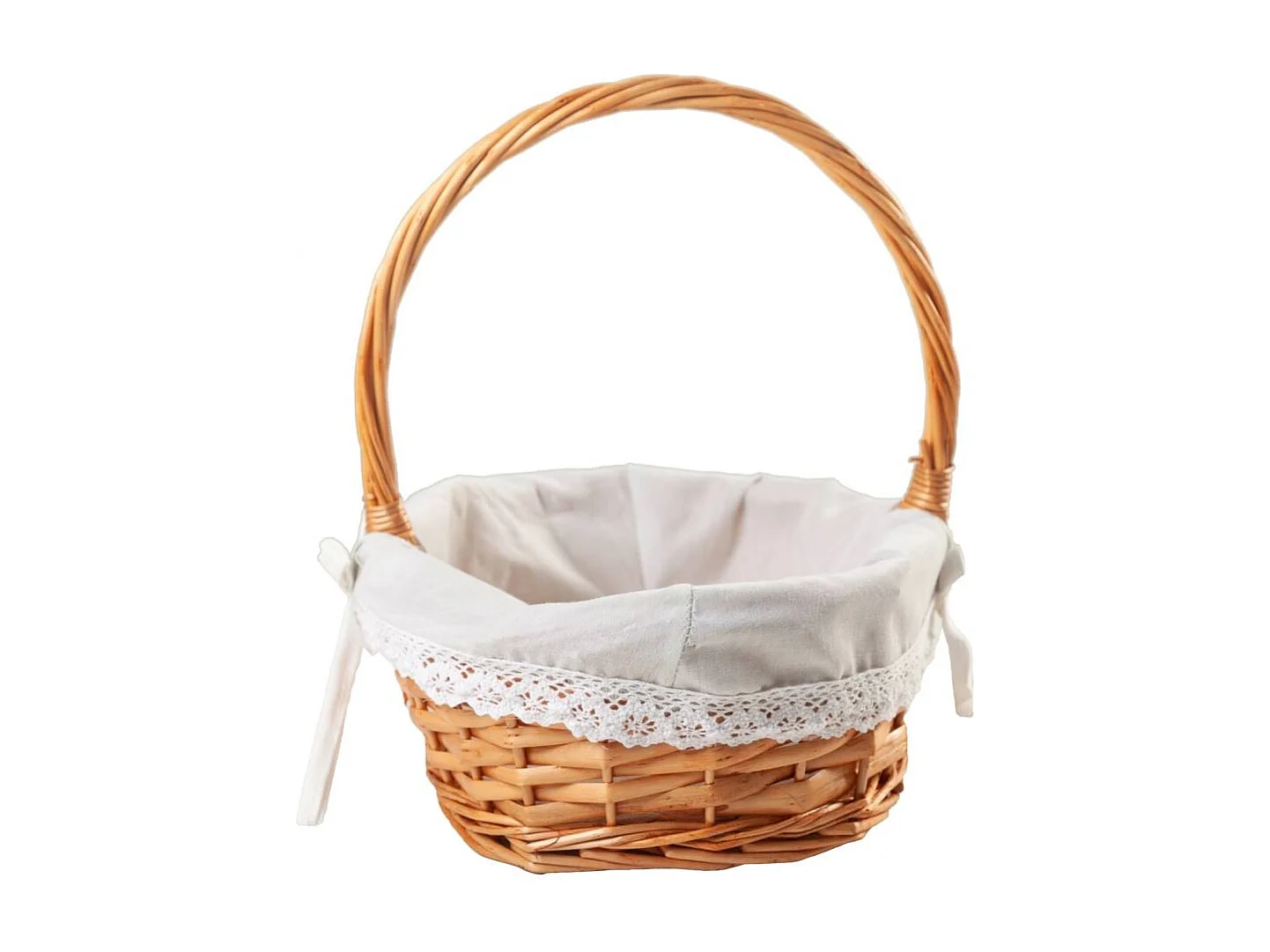 Cesto in vimini naturale marrone foderato 38x25x28h