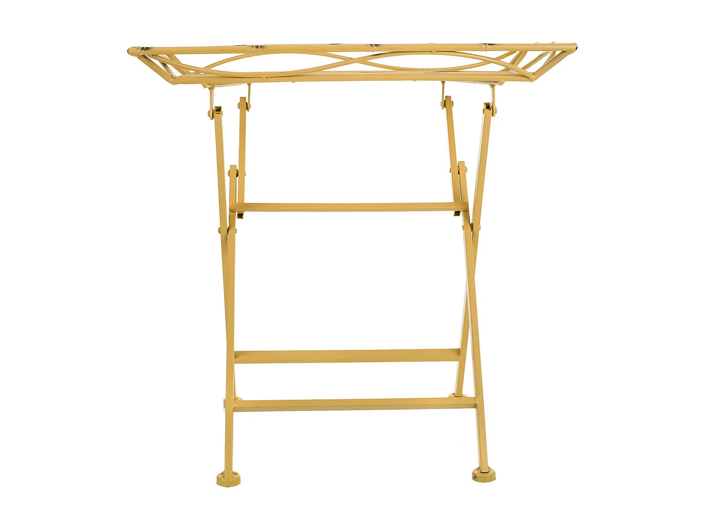 Tavolino in metallo giallo 60x40x58h