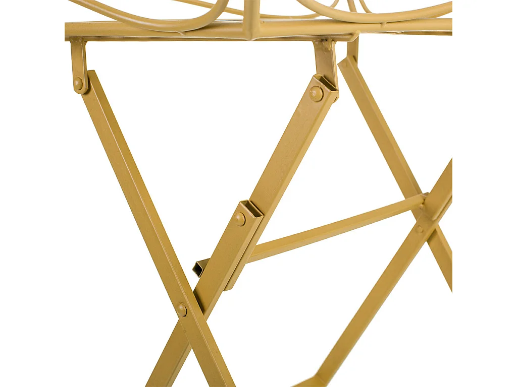 Tavolino in metallo giallo 60x40x58h