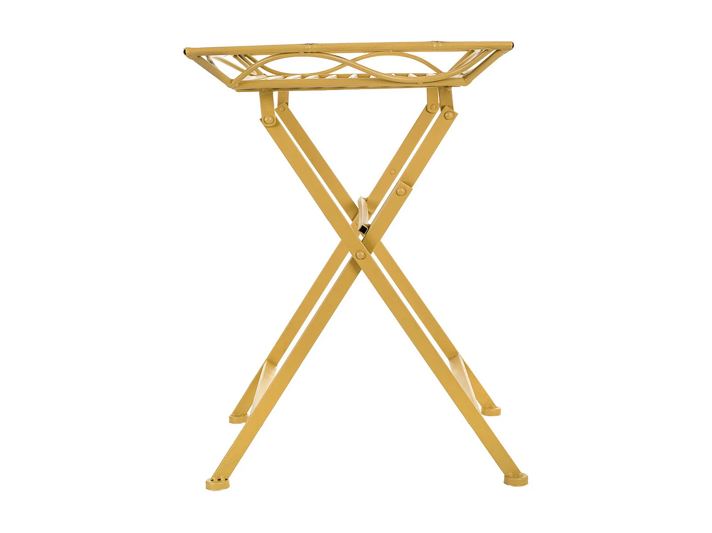 Table d'appoint en métal jaune 60x40x58h