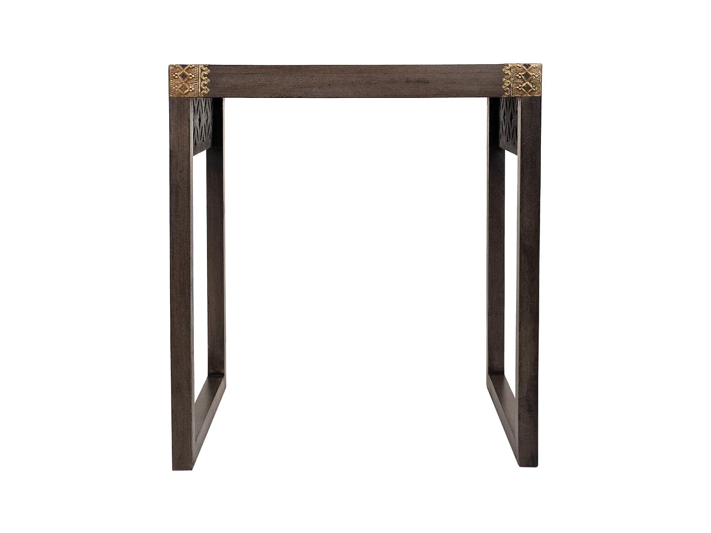 Mesa de madera y metal gris 49,5x40x54,5