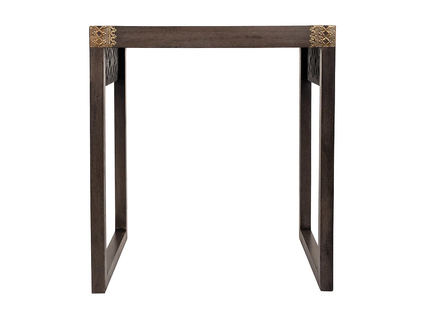 Mesa de madera y metal gris 49,5x40x54,5