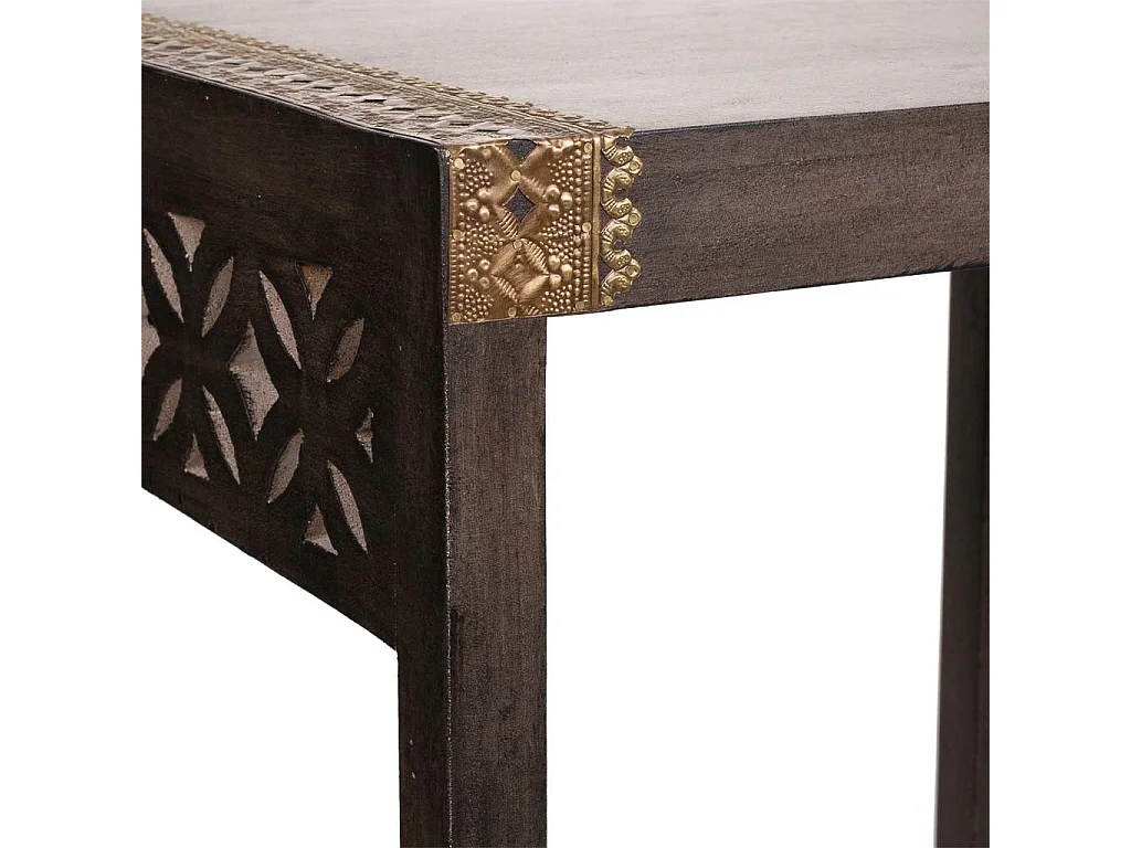 Mesa de madera y metal gris 49,5x40x54,5