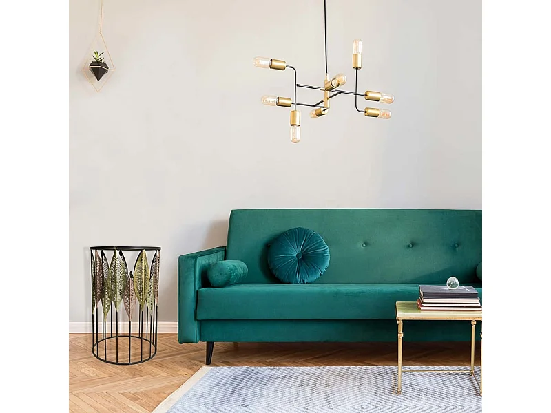 Conjunto de 2 mesas laterais em metal dourado