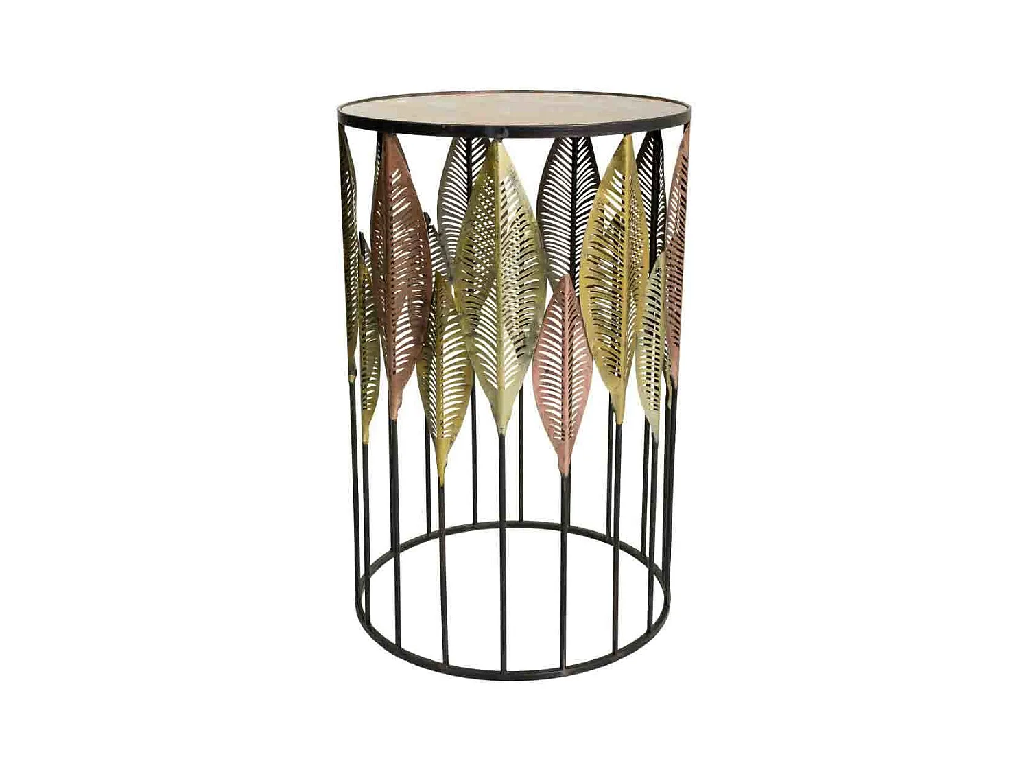 Set 2 mesas auxiliares de metal doradas