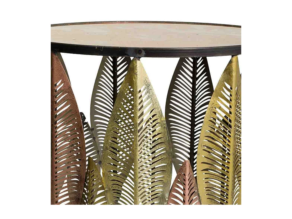 Set 2 mesas auxiliares de metal doradas