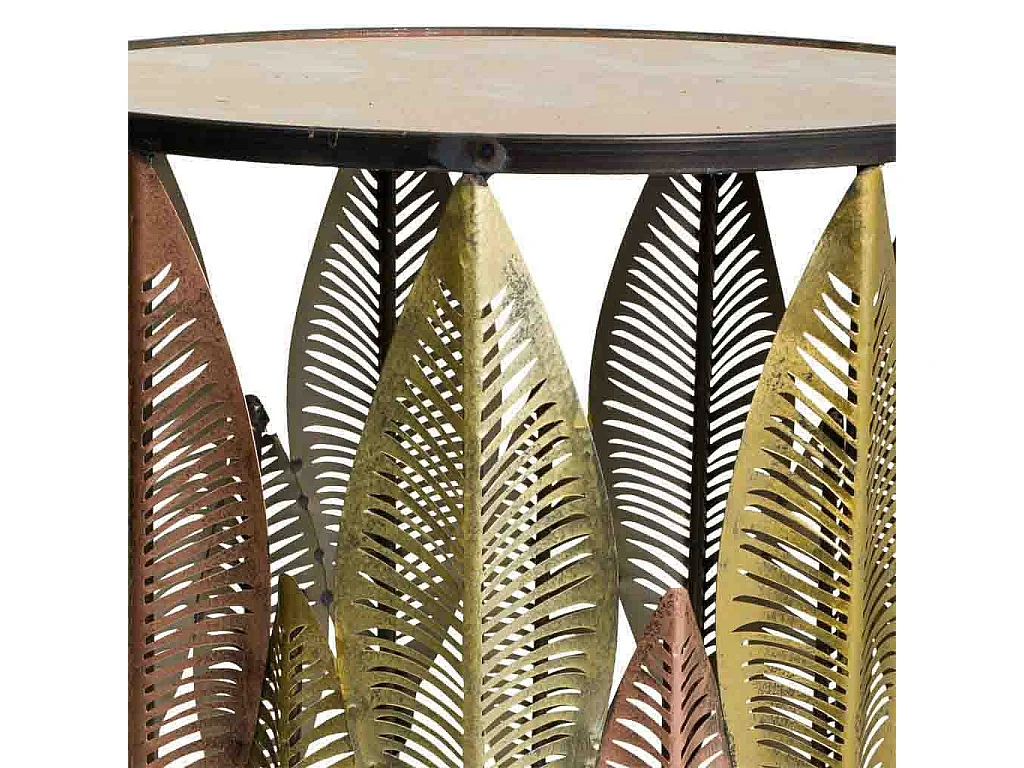 Conjunto de 2 mesas laterais em metal dourado