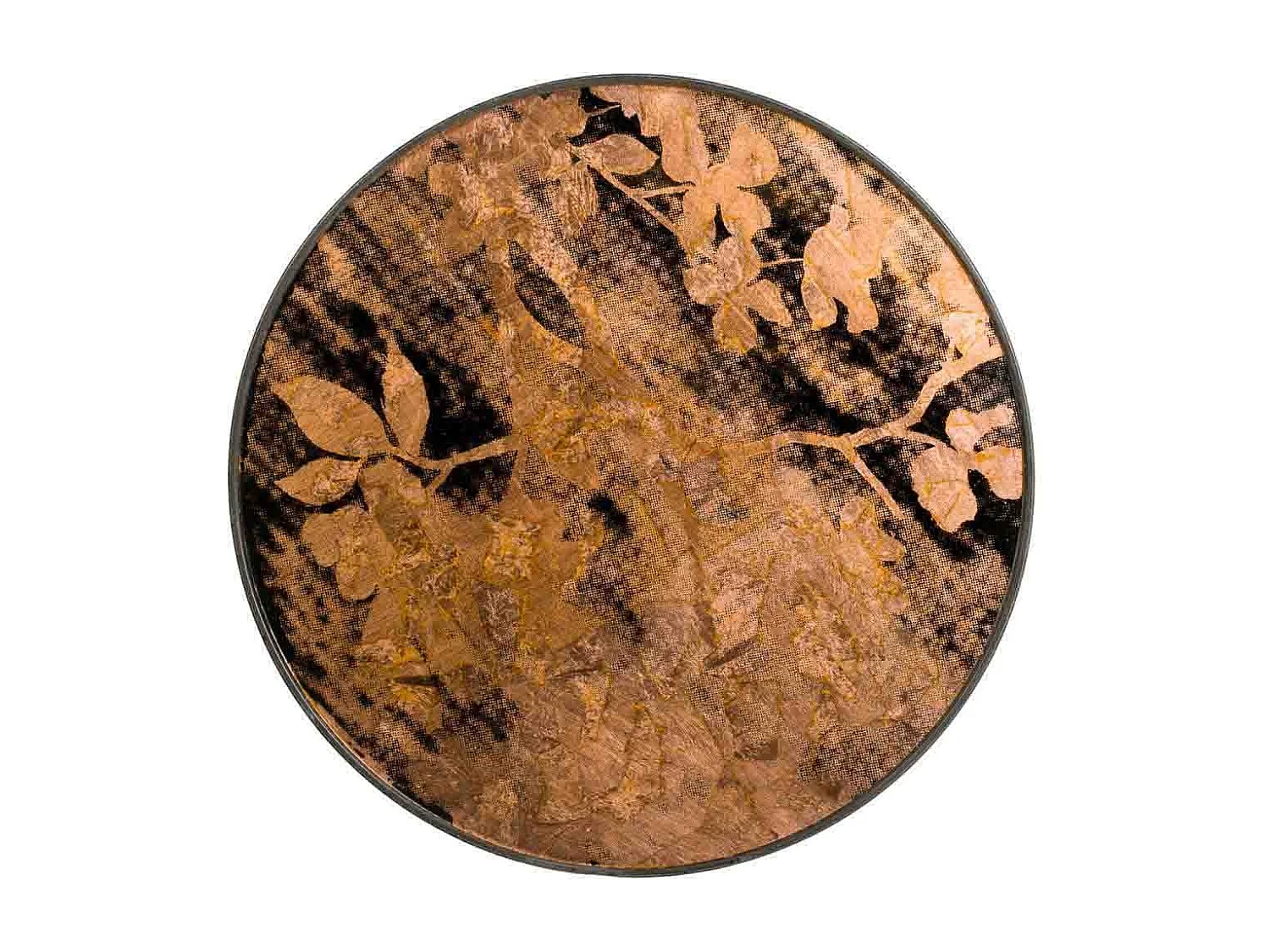 Set aus 2 Beistelltischen aus goldenem Metall