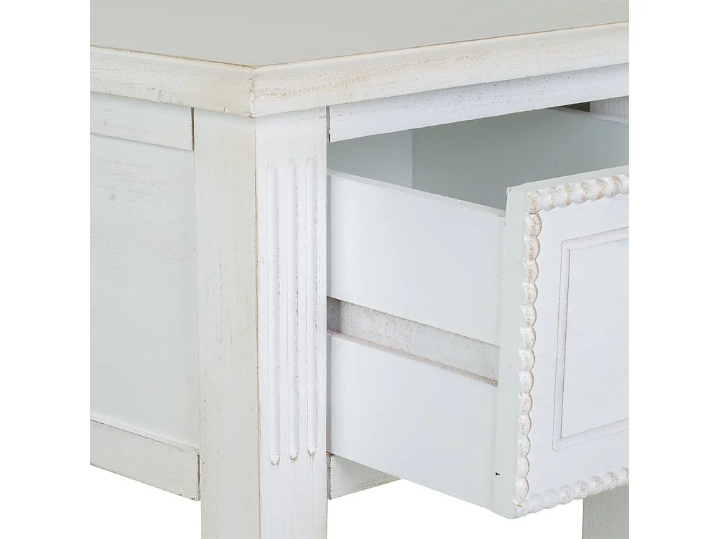 Table téléphone en bois laqué blanc 33x33x78h