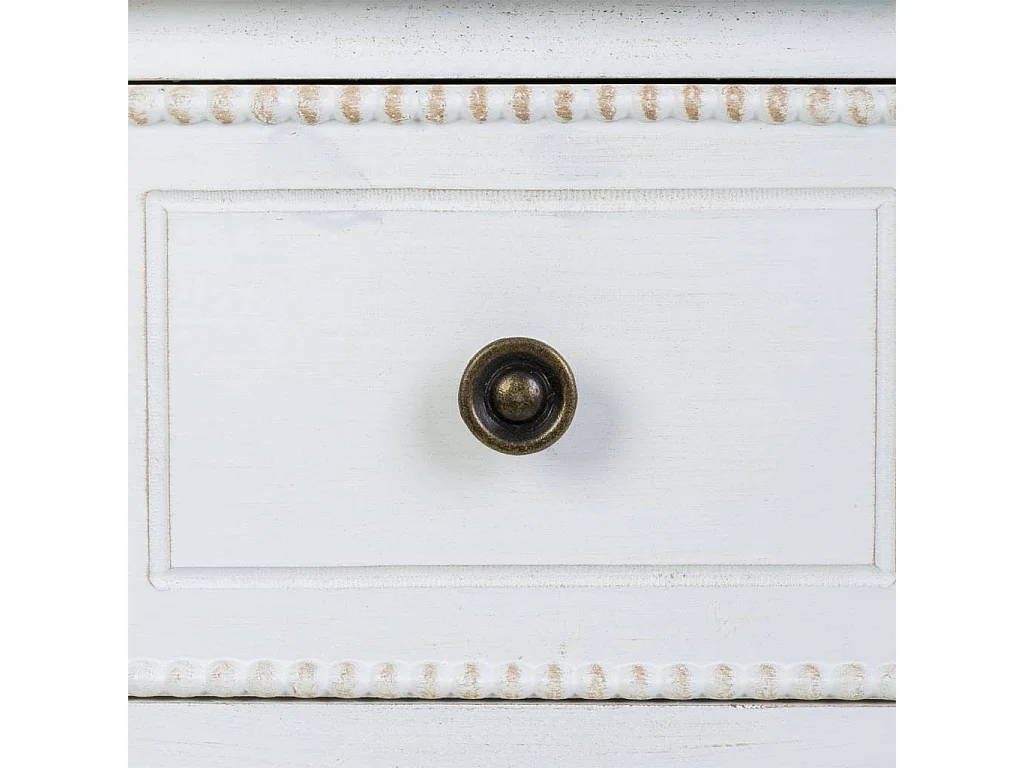 Table téléphone en bois laqué blanc 33x33x78h