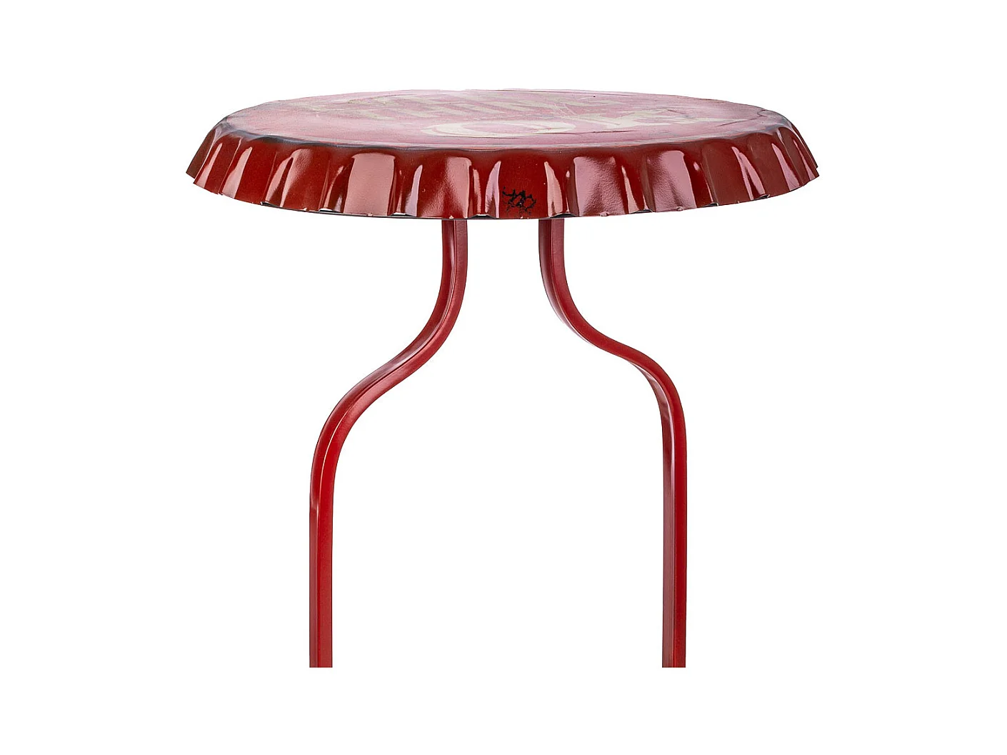 Mesa de vinho em metal vermelho 42x42x60