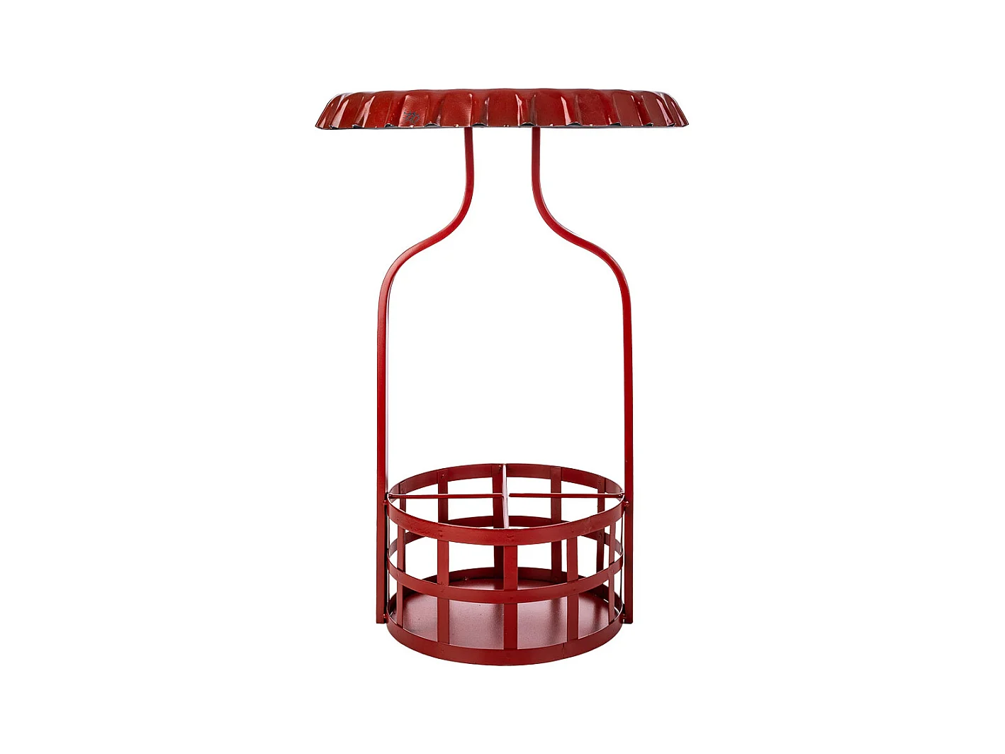 Table porte-bouteilles en métal rouge 42x42x60h