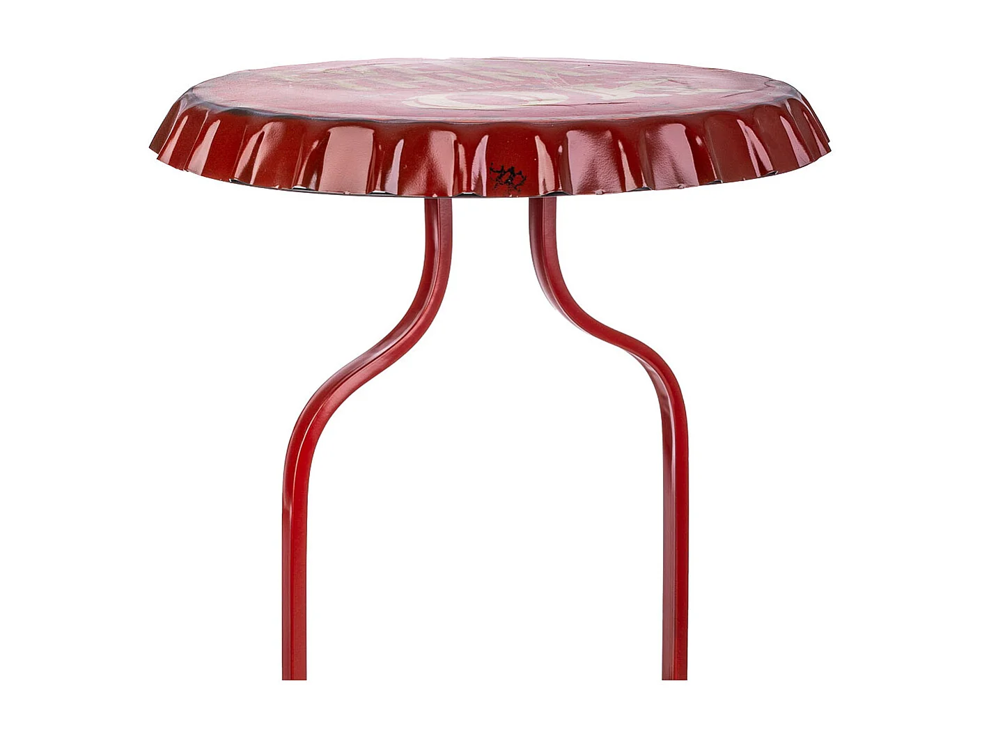 Tavolo portabottiglie in metallo rosso 42x42x60h