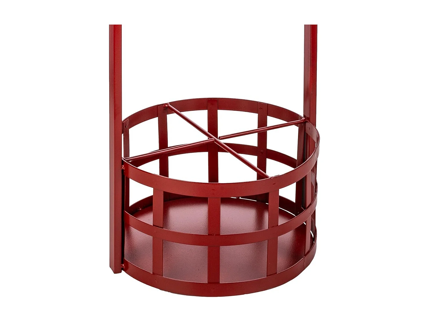 Tavolo portabottiglie in metallo rosso 42x42x60h