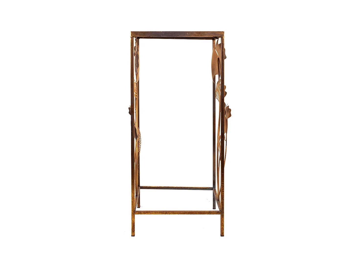 Mesa de canto em metal dourado 35x33x76