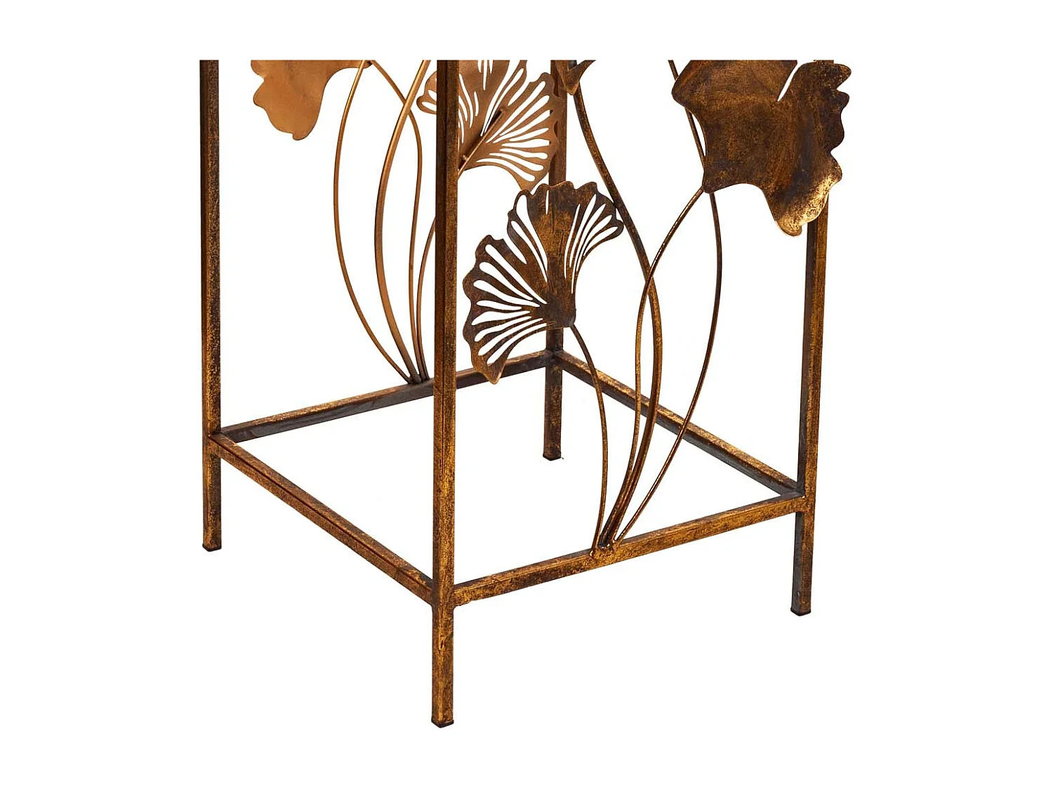 Mesa de canto em metal dourado 35x33x76