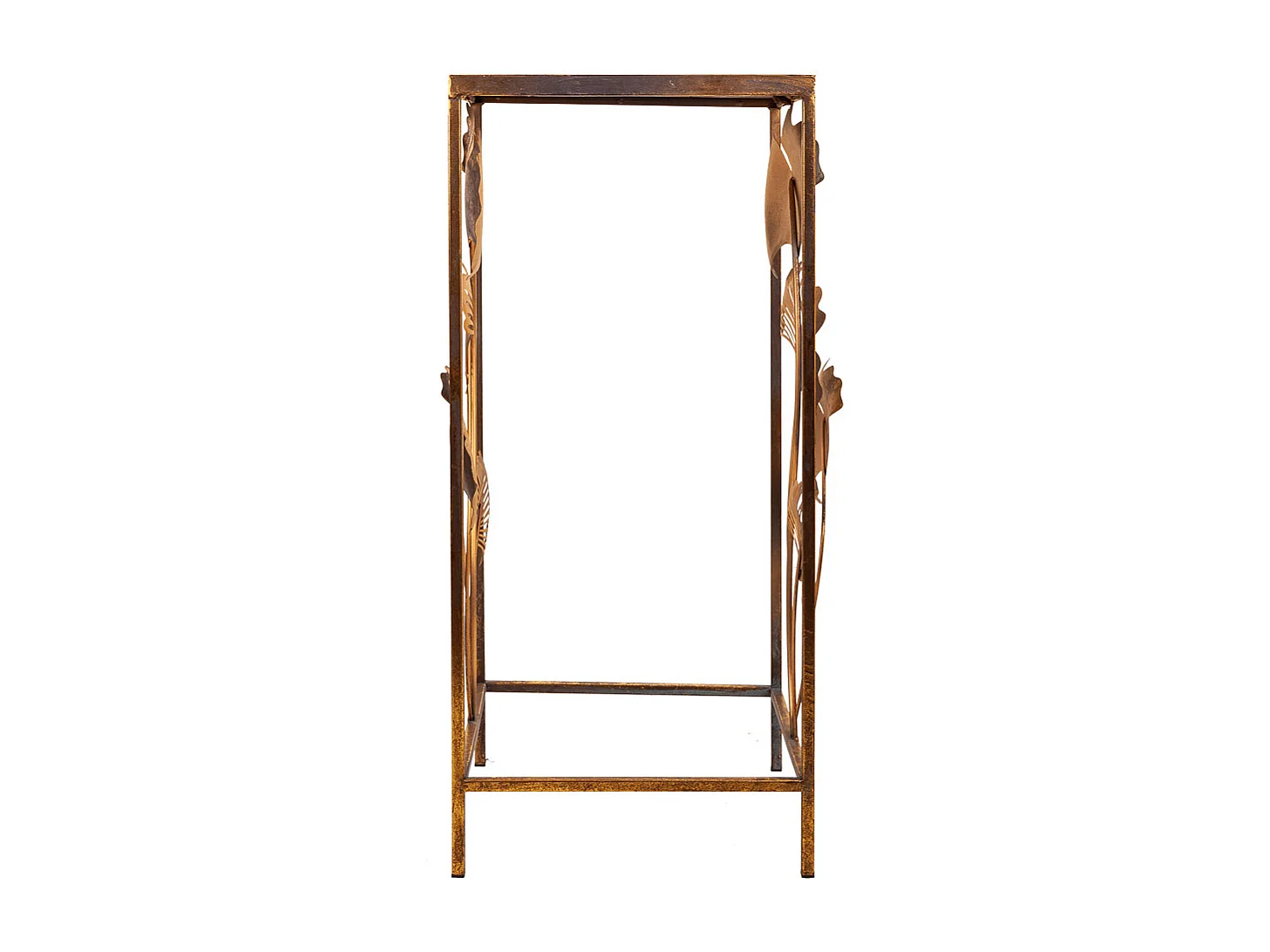 Mesa de canto em metal dourado 35x33x76