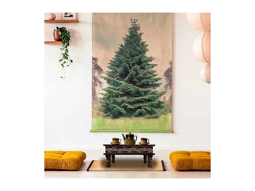 Mesa de madera pintado artesanal marrón 38x38x17