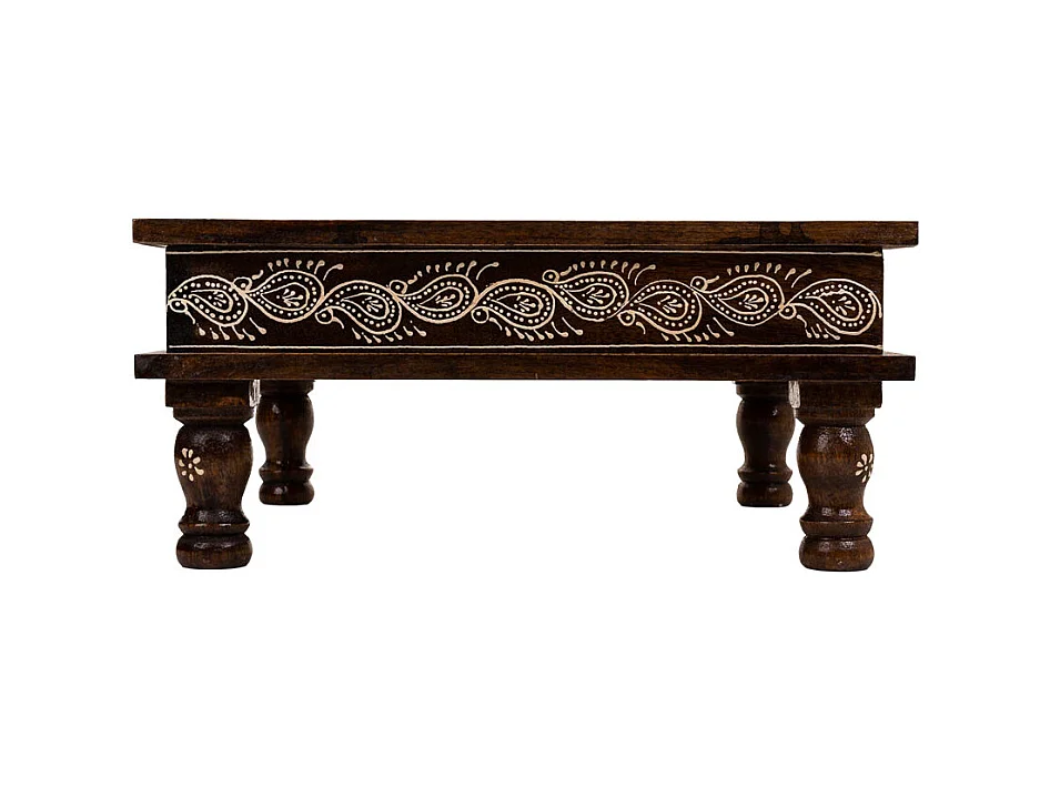 Mesa de madera pintado artesanal marrón 38x38x17