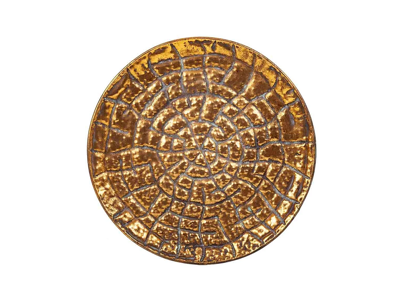 Goldener Ecktisch aus Metall, 34,5 x 34,5 x 59 h cm