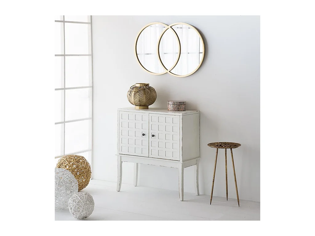 Table d'appoint en métal doré 34.5x34.5x59h