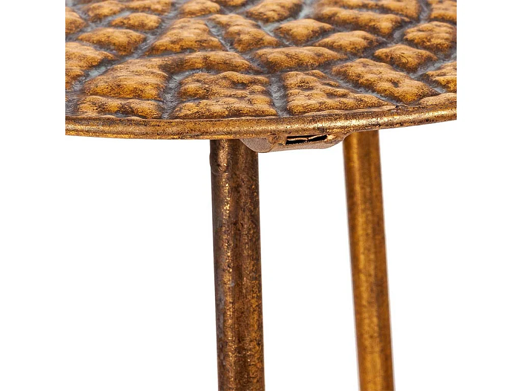 Mesa de canto em metal dourado 34,5x34,5x59