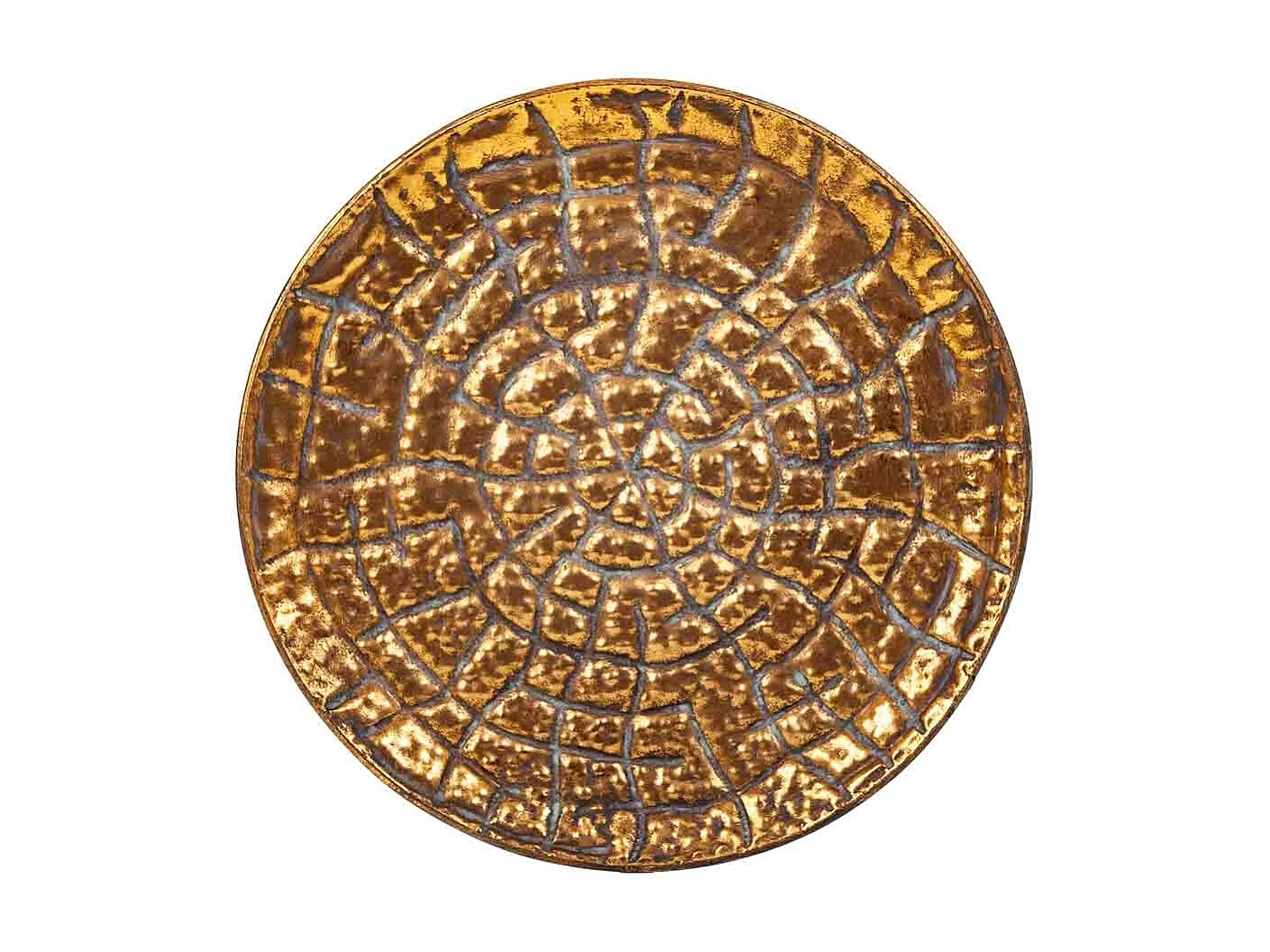 Mesa de canto em metal dourado 34,5x34,5x59