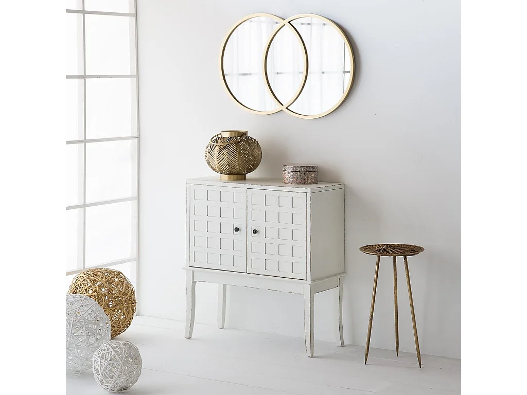Mesa de canto em metal dourado 34,5x34,5x59