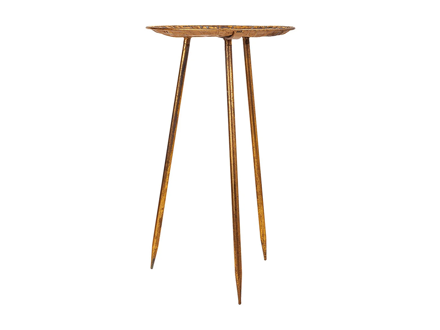 Mesa de canto em metal dourado 34,5x34,5x59