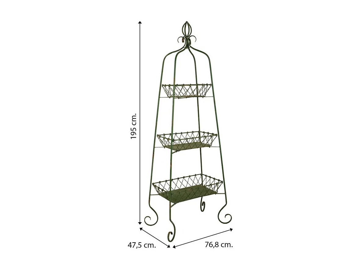 Estante de metal verde 76,8x47,5x195