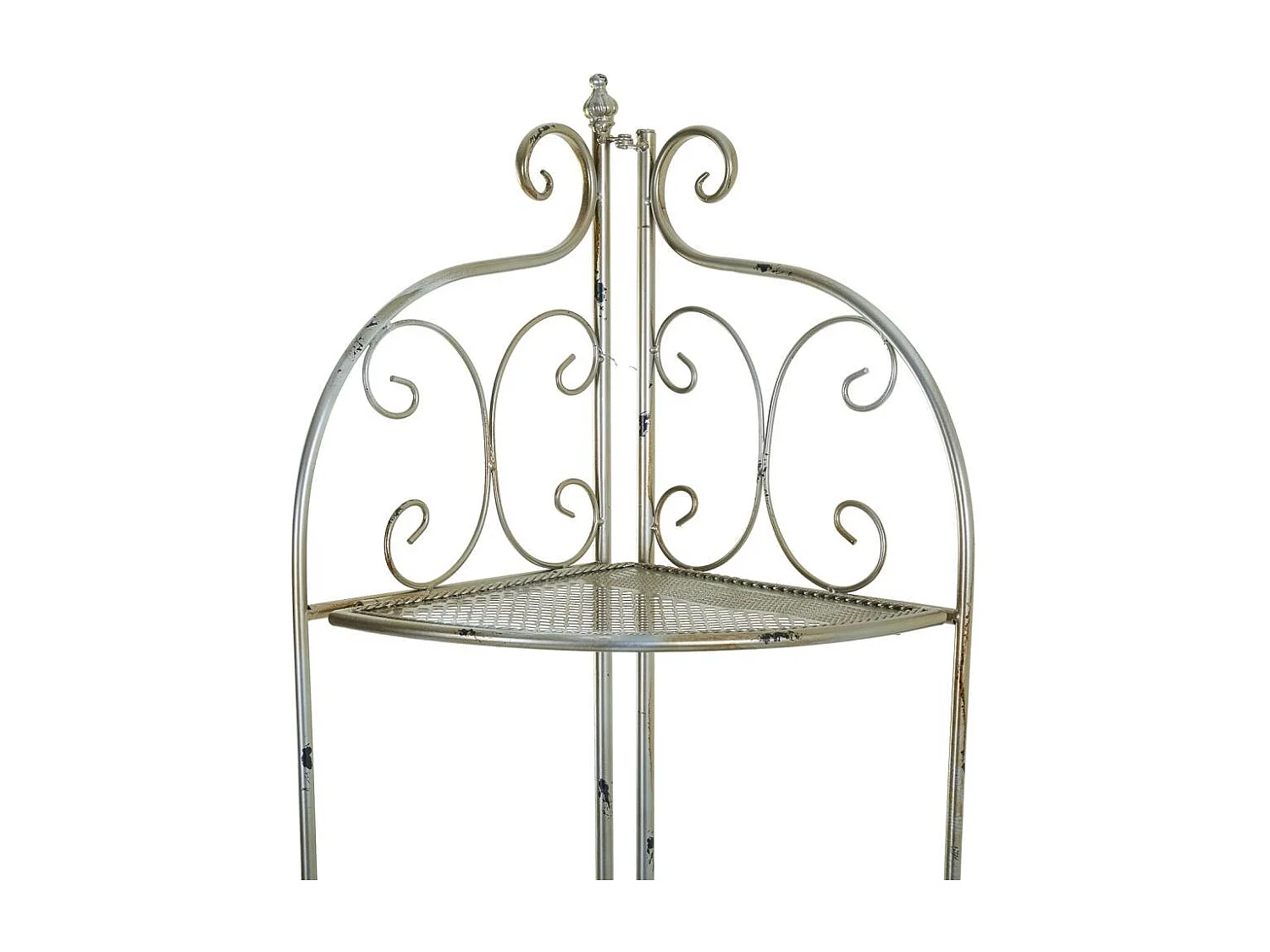 Étagère d'angle en fer argenté 49x35x125h